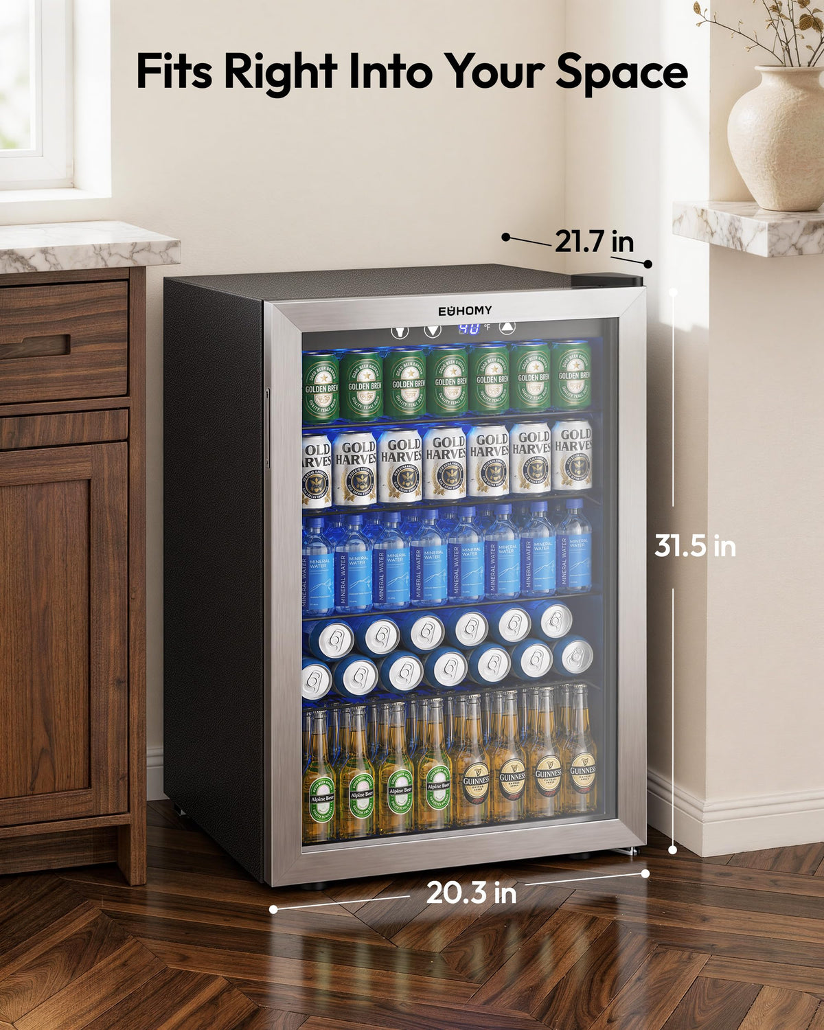 145 Can 4.5 Cu.ft Mini Fridge with Glass Door Y176369