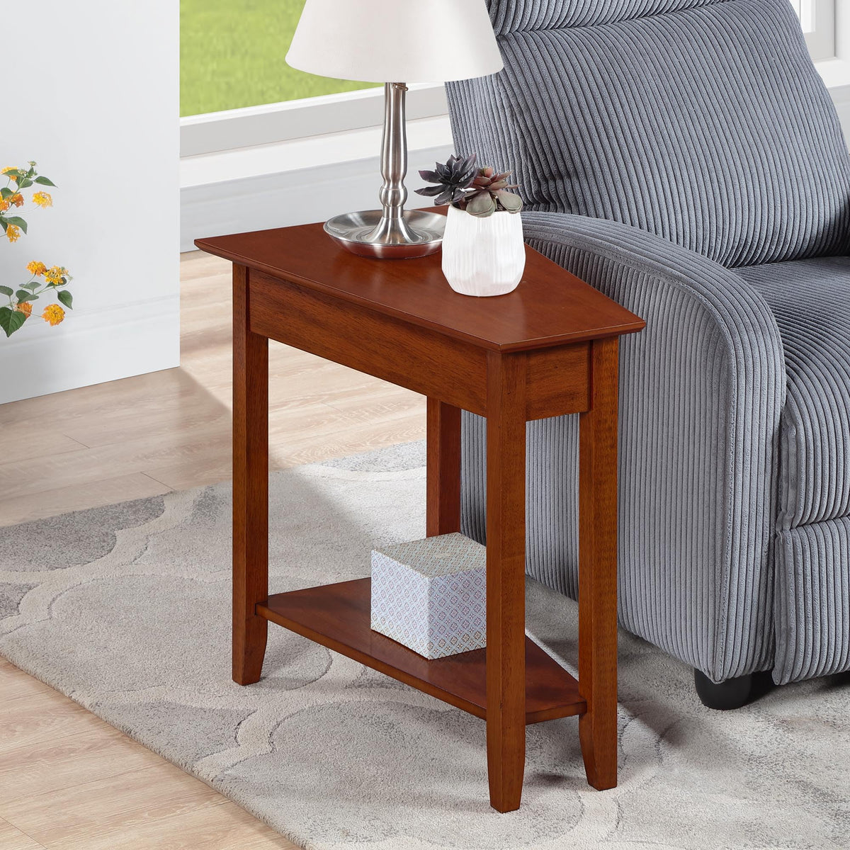 24" Cherry End Table with Storage Shelf Q66535