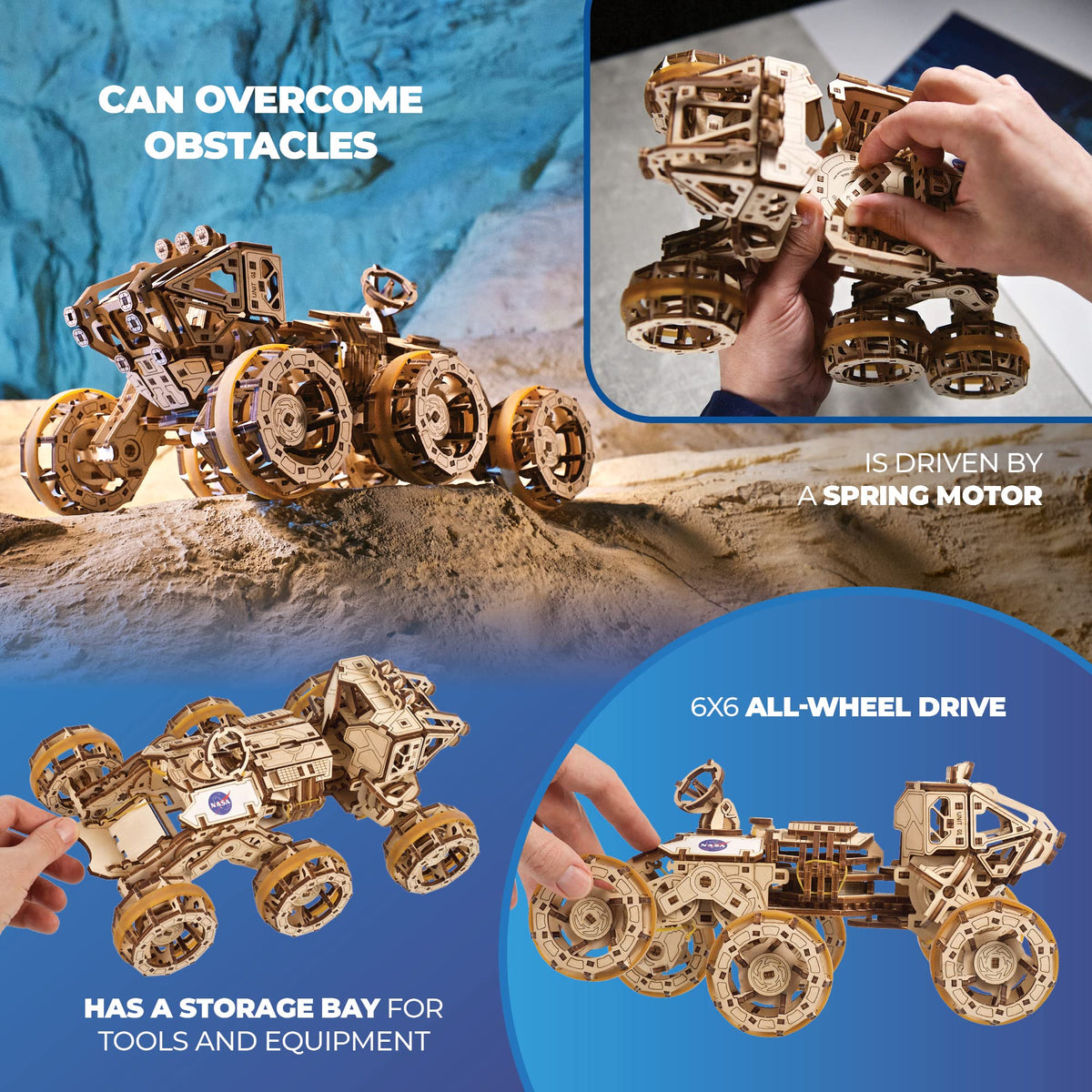3D Wooden Puzzle Mechanical Model with Spring Drive A960