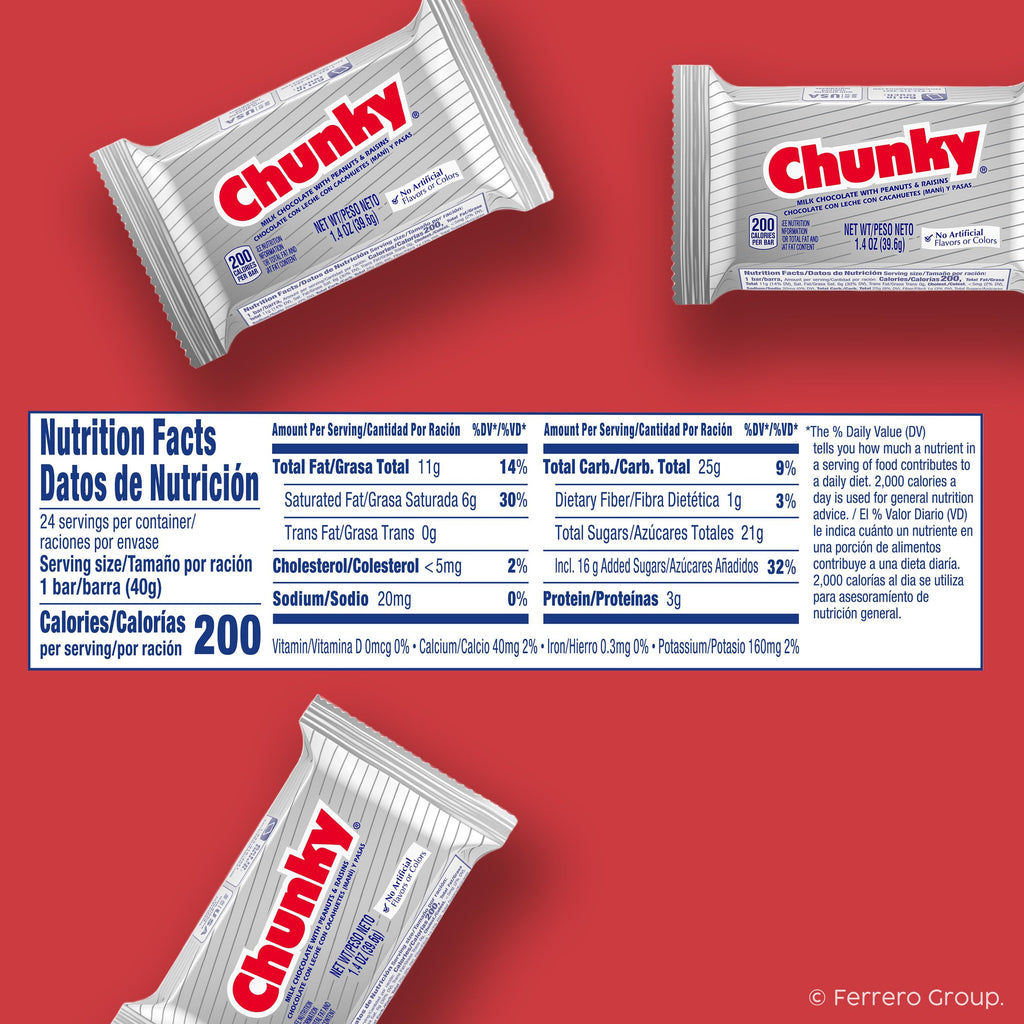 Chunky Milk Chocolate Candy Bars 24 Pack 33.6 Oz O31651